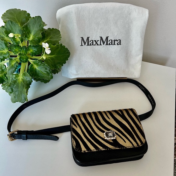NWOT MAX MARA Zebra Print, Hair-On Bag, S - Picture 4 of 11